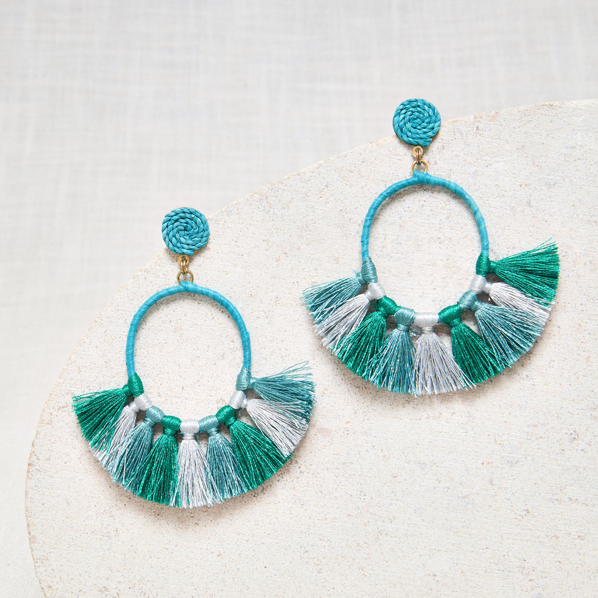 Boucles D'Oreilles Juliana Menthe/Jade - Feeka